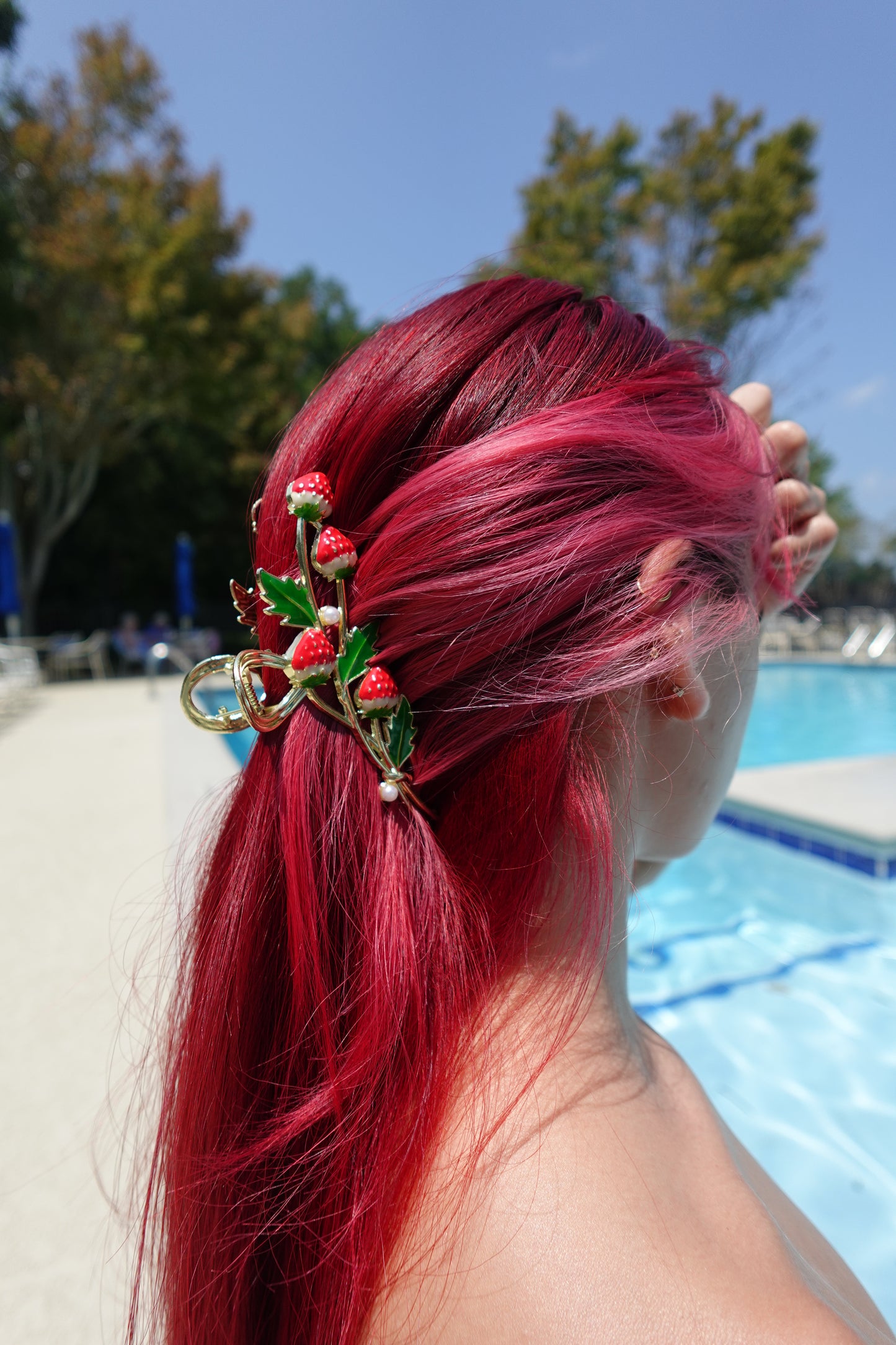 Vintage Gold Flower Hair Claw Clip