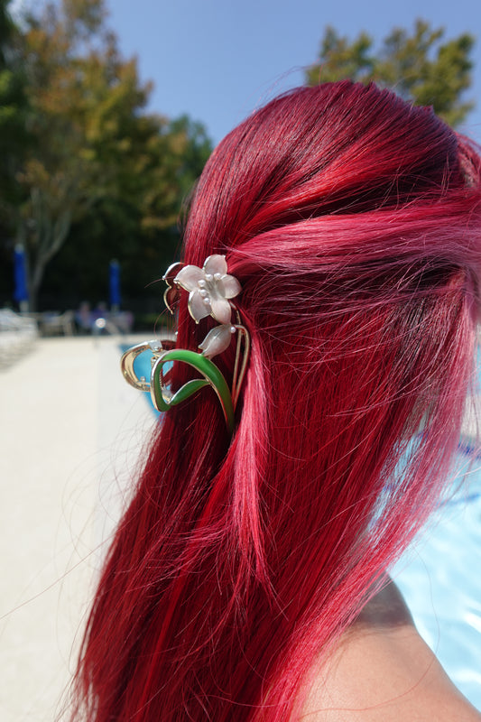 Vintage Gold Flower Hair Claw Clip